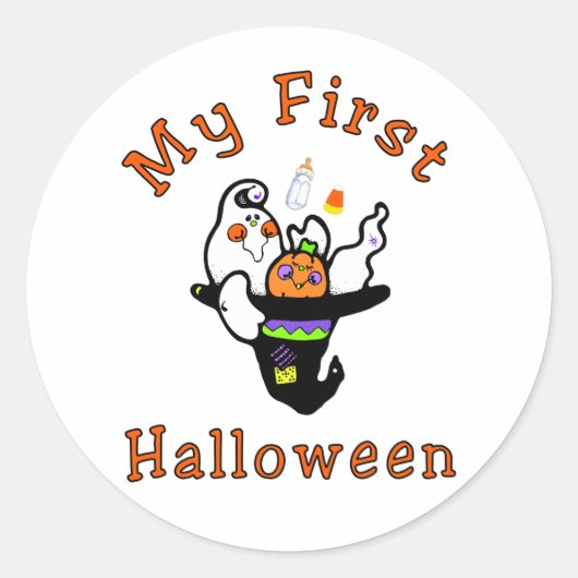 Mijn eerste halloween ronde sticker (Voorkant)