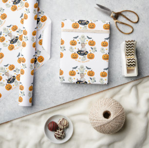 Mijn eerste Halloween   Schattigee pompoen & spook Cadeaupapier