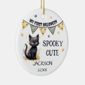 Mijn eerste Halloween - Schattigee zwarte kat Keramisch Ornament (Rechts)