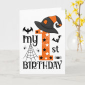 Mijn eerste halloween verjaardag kaart (Gele Bloem)