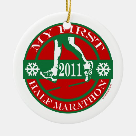 Mijn eerste halve marathon - 2011 keramisch ornament (Voorkant)