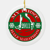 Mijn eerste halve marathon - 2011 keramisch ornament (Achterkant)