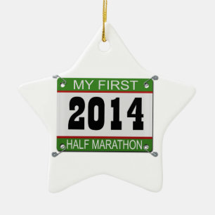 Mijn eerste halve marathonversiering - 2014 keramisch ornament