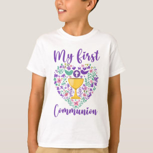 Mijn eerste Heilige Communie Christenen en Katholi T-shirt