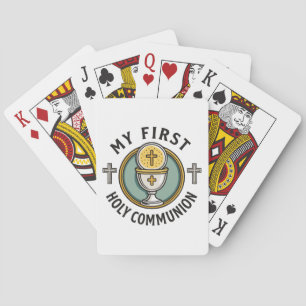 Mijn eerste Heilige Communie Eucharistie 1e Christ Pokerkaarten