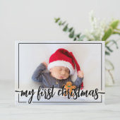 Mijn eerste horizontale kerstfoto feestdagenkaart (Staand voorkant)