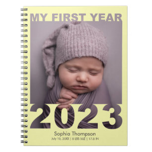 Mijn eerste jaar 2023 Moderne Cutout Baby Fotogeel Notitieboek