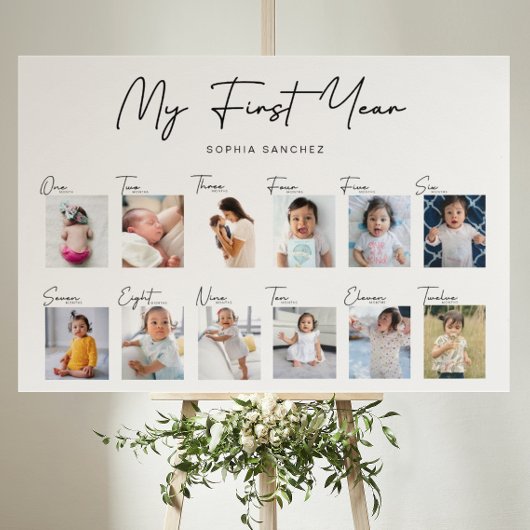 Mijn eerste jaar fotocollage foto afdruk