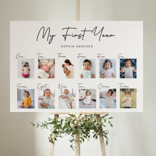 Mijn eerste jaar fotocollage foto afdruk