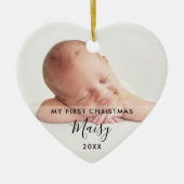 Mijn eerste kerst 2 babyfoto elegant keramisch ornament (Voorkant)