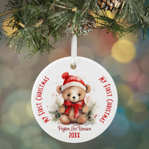 Mijn eerste kerst aangepaste naam kerst Beer Keramisch Ornament