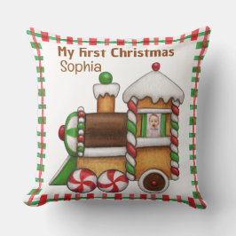 Mijn eerste kerst aangepaste naam schattige trein kussen
