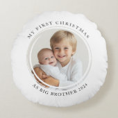 Mijn eerste kerst als Big Brother Custom Photo Rond Kussen (Voorkant)