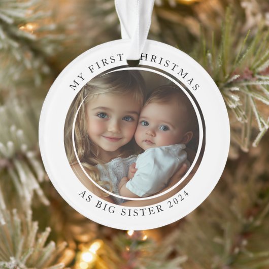 Mijn eerste kerst als Big Sister Custom Photo Ornament (Boom)