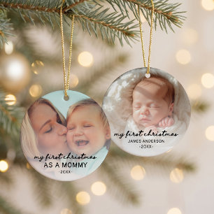 Mijn eerste kerst als MOEDER twee foto Keramisch Ornament