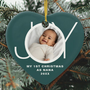 Mijn eerste kerst als Nana foto groen Keramisch Ornament