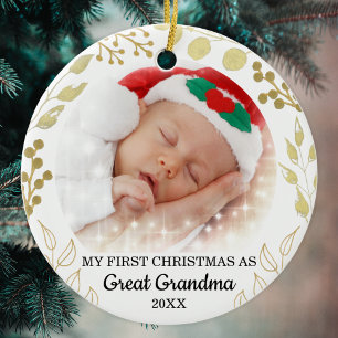 Mijn eerste kerst als oma foto keramisch ornament