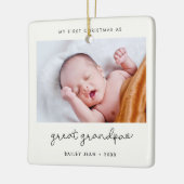 Mijn eerste kerst als overgrootvader foto keramisch ornament (Links)