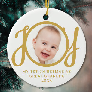 Mijn eerste kerst als overgrootvader foto keramisch ornament