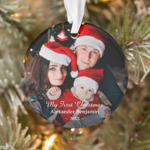 Mijn eerste Kerst Baby Family Photo Custom Ornament