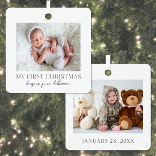 Mijn eerste kerst baby foto metalen ornament