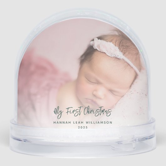 Mijn eerste kerst Baby foto oma Keepsake Sneeuwbol (Achterkant)