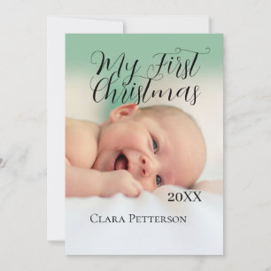 Mijn eerste kerst baby foto voeg naam jaar modern kaart