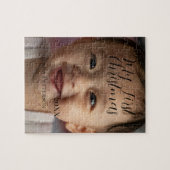 Mijn eerste kerst baby foto voeg naam jaar modern  legpuzzel (Horizontaal)