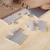 Mijn eerste kerst baby foto voeg naam jaar modern  legpuzzel (Zijkant)