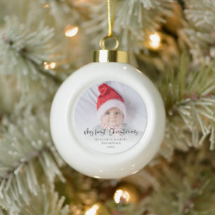 Mijn eerste kerst Baby fotoscript Keramische Bal Ornament
