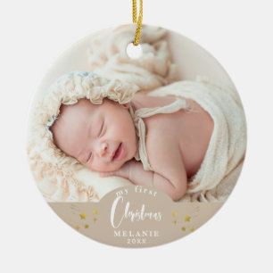 Mijn eerste kerst baby's aandenken foto keramisch ornament