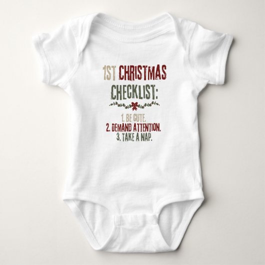 Mijn eerste kerst Checklist Baby Bodysuit (Voorkant)