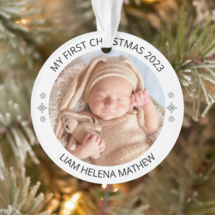 Mijn eerste kerst gepersonaliseerde elegante Baby Ornament
