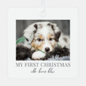 Mijn eerste kerst hond foto metalen ornament (Voorkant)
