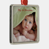Mijn eerste Kerst Metalen Foto Ornament (Rechts)