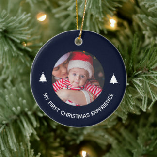 Mijn eerste kerst Middernacht Navy aangepaste baby Keramisch Ornament