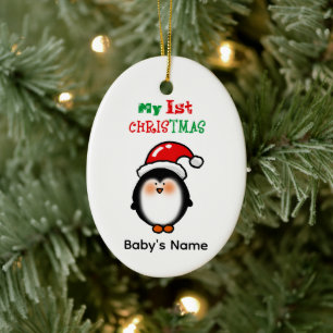 Mijn eerste kerst Mooie Pinguïn Keramisch Ornament