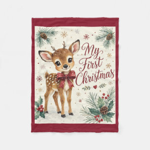 Mijn Eerste Kerst Ree Dekbed Fleece Deken