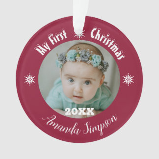 Mijn eerste kerst sneeuwvlok ingelijst Ornament