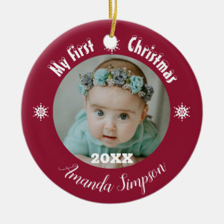 Mijn eerste kerst sneeuwvlok ingelijst Ornament