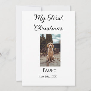 Mijn eerste kerst toevoegen naam hond kat jaar fot kaart