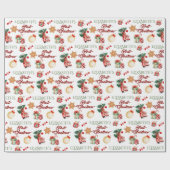 Mijn eerste kerst vakantie schattig cadeaupapier (Vlak)