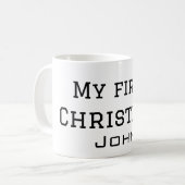 Mijn eerste kerst voeg naam mannelijke mannen teks koffiemok (Voorkant links)