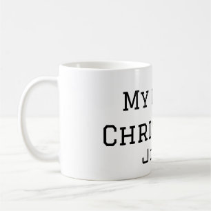 Mijn eerste kerst voeg naam mannelijke mannen teks koffiemok