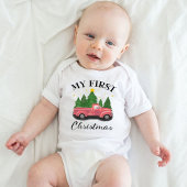 Mijn Eerste Kerst Waterverf Truck Wit Romper