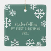 Mijn eerste kerstavond Groovy Retro Keramisch Ornament (Achterkant)