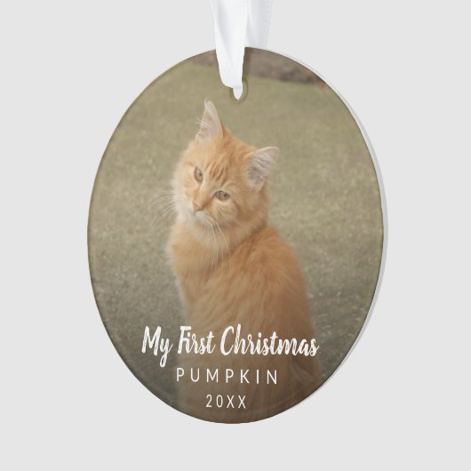 Mijn eerste kerstcadeauscriptfoto ornament (voorkant)