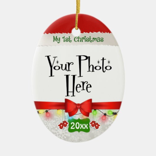 Mijn eerste kerstcadeauservice keramisch ornament (Voorkant)