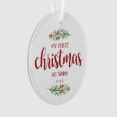 Mijn eerste kerstfeest als Nana Greenery Ornament (voorkant)