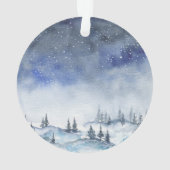 Mijn eerste kerstfeest als oom Waterverf Blue Wint Ornament (achterkant)